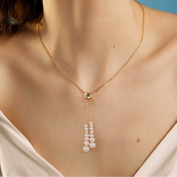 Solid Sterling Silver necklace with fresh water pearls - Picture 6 of 6